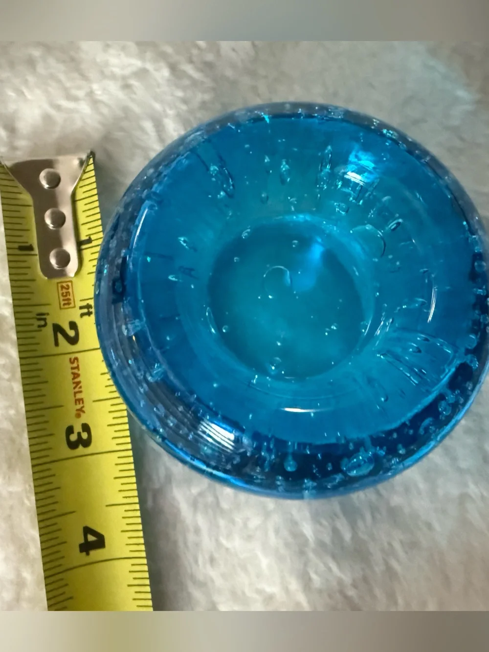 Vintage 2000s IKEA Bubble Glass Paperweight Catchall Ring Coin Holder